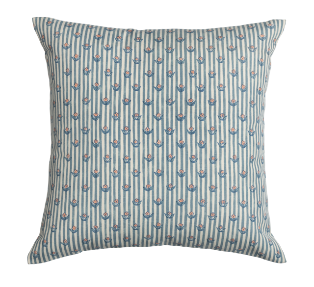 Floral Stripe In Blue