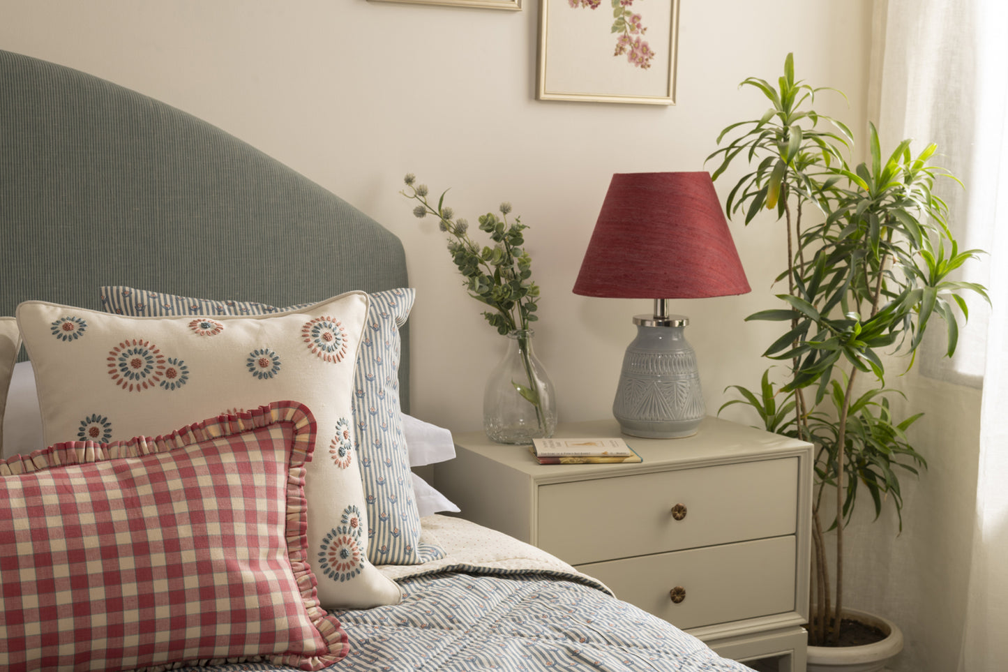 Floral Stripe in Blue Bedcover
