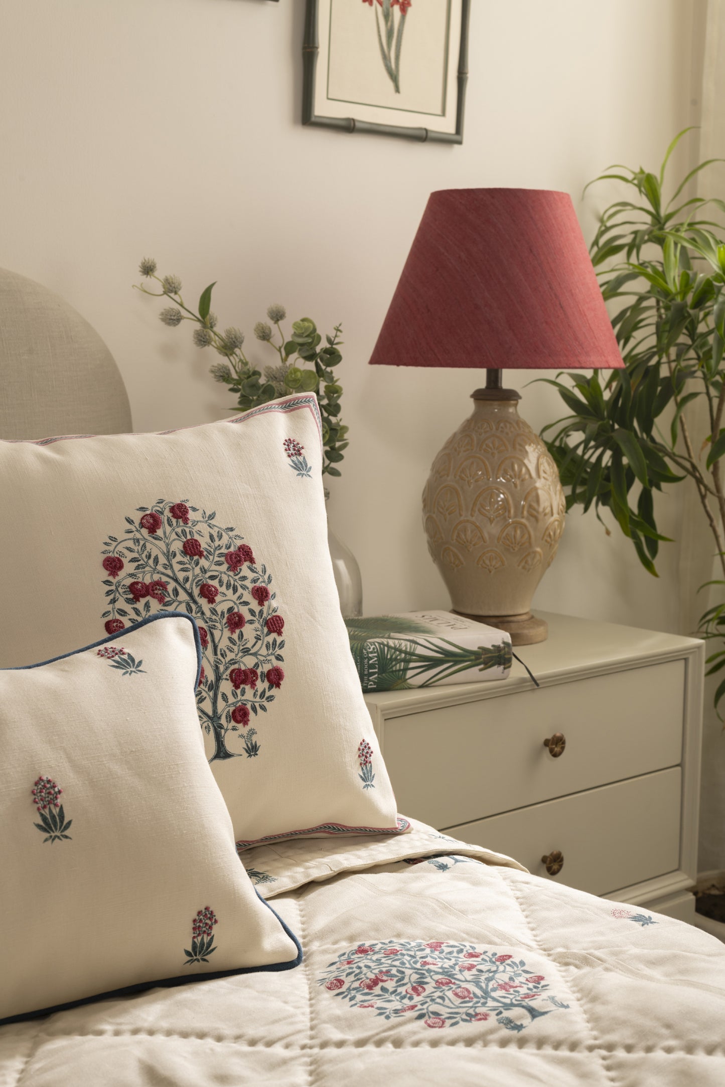 Anar Orchard in Red Bedcover