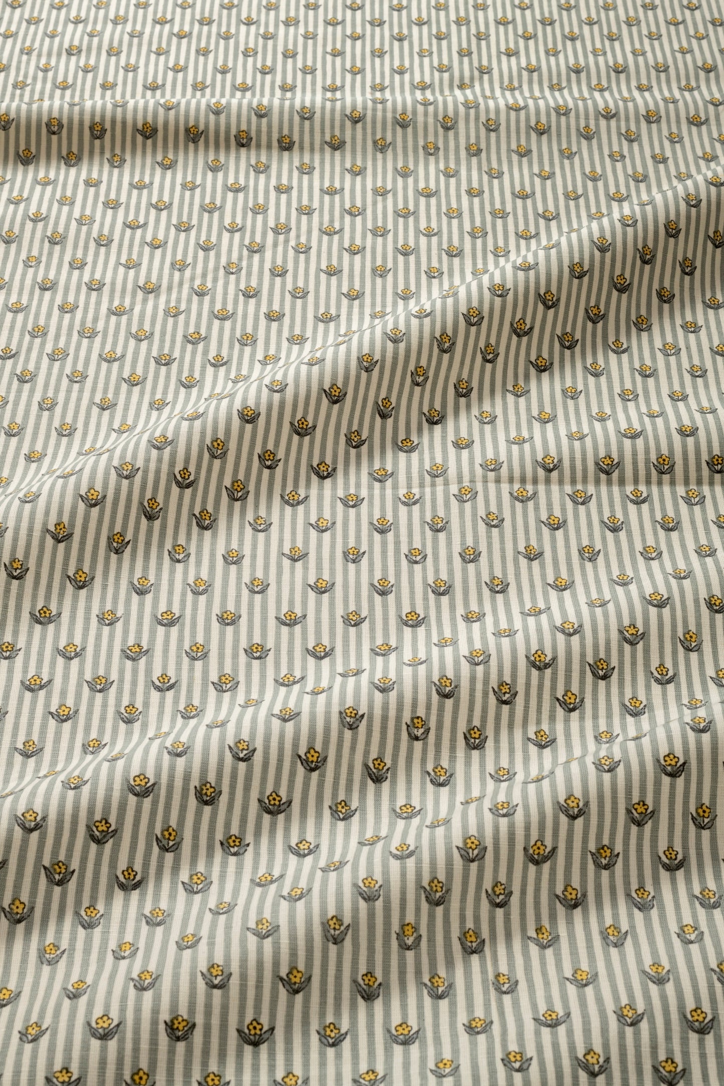 Floral Stripes in Seafoam