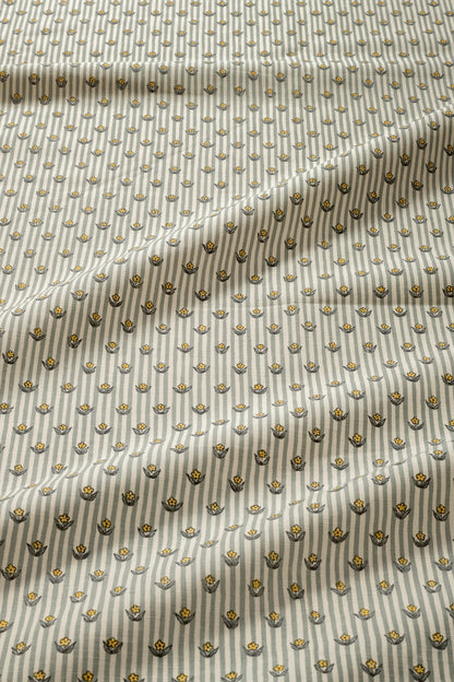 Floral Stripes in Seafoam