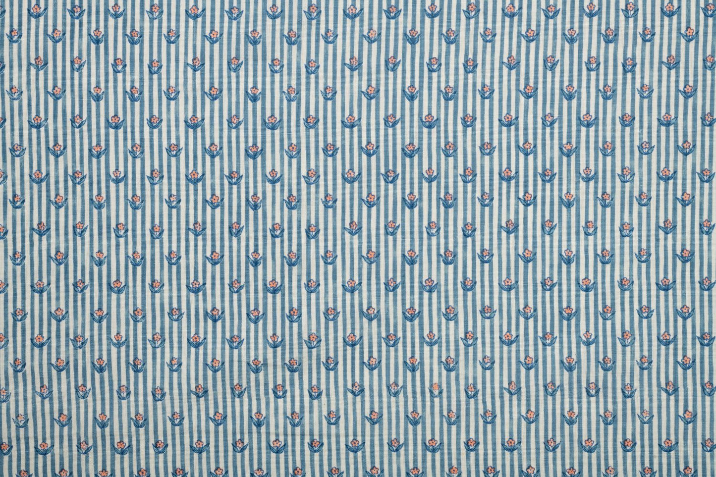 Floral Stripes in Blue