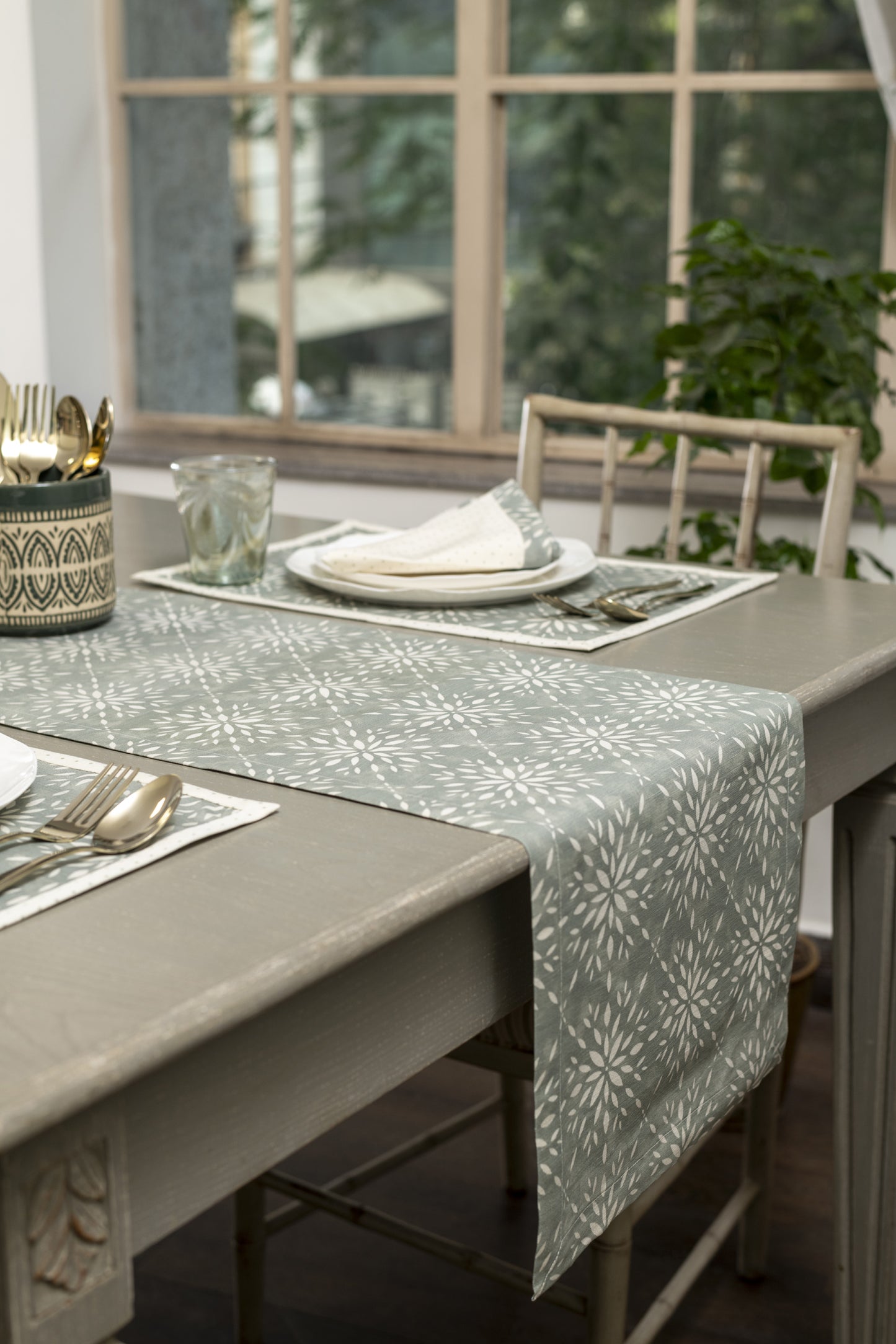 Fleck Trellis in Seafoam