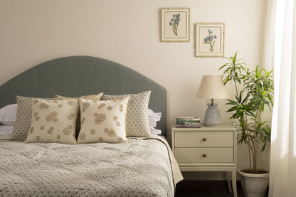 Floral Stripe in Seafoam Bedcover